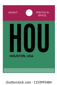 houston usa airport luggage tag