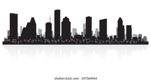 Houston USA City Skyline Silhouette Vector Illustration