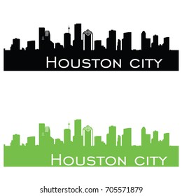 Houston USA skyline Logo cityscape and landmarks silhouette vector illustration