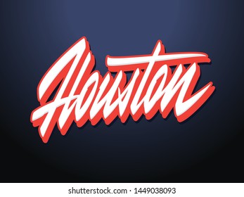 Houston vector lettering logo design element