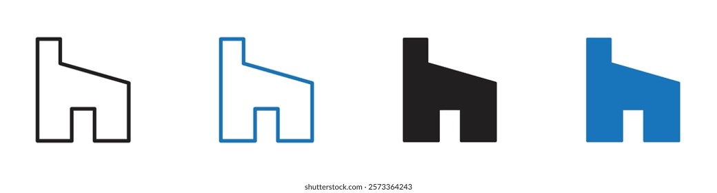Houzz icon Flat line symbol