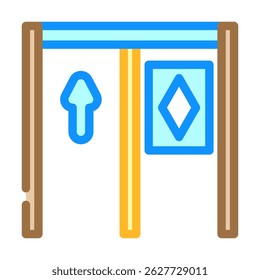 hov lane highway road color icon vector. hov lane highway road sign. isolated symbol illustration