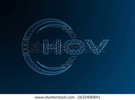HOV low poly letter logo vector design. HOV lower poly logo design. 