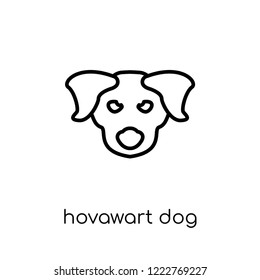 Hovawart dog icon. Trendy modern flat linear vector Hovawart dog icon on white background from thin line dogs collection, editable outline stroke vector illustration