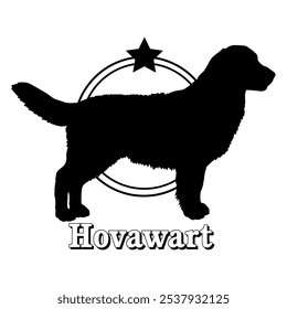 Hovawart perro silueta, perro, razas de perro, logotipo, Vector, silueta, diseño de logotipo, animal, ilustración, icono, signo, diseño, negro, símbolo, mascota