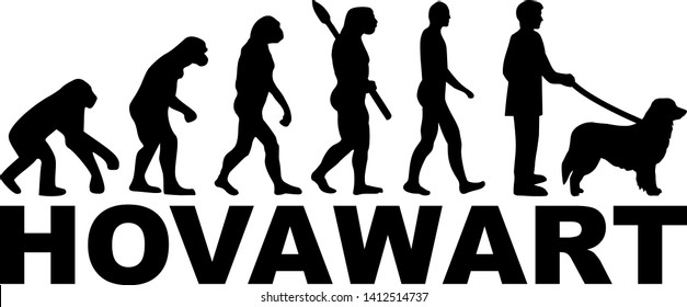 Hovawart evolution with silhouette and name