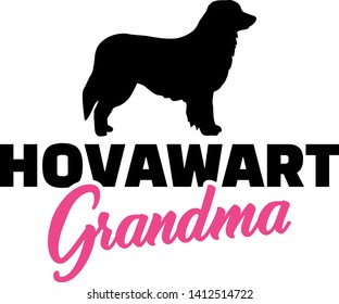 Hovawart Grandma silhouette in black