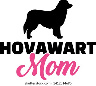 Hovawart mom in pink with silhouette