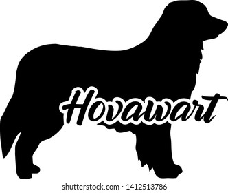 Hovawart silhouette in black with name