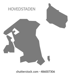 Hovedstaden Denmark Map grey