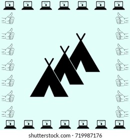 Hovels icon, camp vector illustration