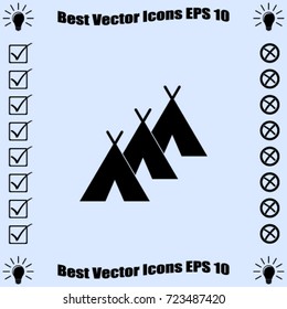Hovels icon, camp vector illustration