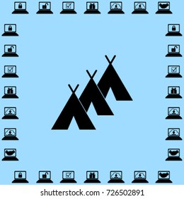 Hovels icon, camp vector illustration