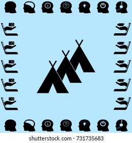 Hovels icon, camp vector illustration
