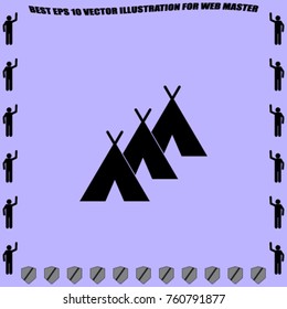Hovels icon, camp vector illustration