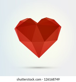 Hover 3d Origami Heart Vector