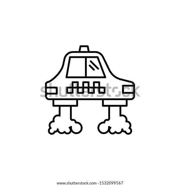 Hover car flying taxi icon. Simple line,\
outline vector of future transpor icons for ui and ux, website or\
mobile application