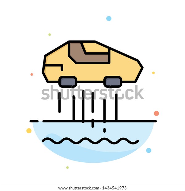 Hover car, Personal, Car, Technology Abstract\
Flat Color Icon Template