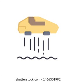 Hover car, Personal, Car, Technology  Flat Color Icon. Vector icon banner Template. Vector Icon Template background
