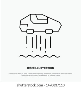 Hover car, Personal, Car, Technology Line Icon Vector. Vector Icon Template background