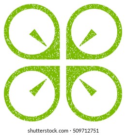 Hover Drone grainy textured icon for overlay watermark stamps. Flat symbol with dust texture. Dotted vector eco green ink rubber seal stamp with grunge design on a white background.
