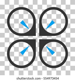 Hover Drone vector icon. Illustration style is flat iconic bicolor blue and gray symbol on a transparent background.
