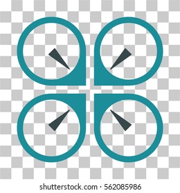 Hover Drone vector pictograph. Illustration style is flat iconic bicolor soft blue symbol on a transparent background.