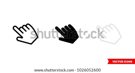 Hover icon of 3 types: color, black and white, outline. Isolated vector sign symbol.