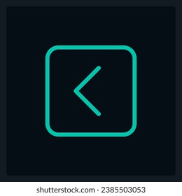 Hover previous direction UI element template. Editable isolated vector dashboard component. Flat user interface. Visual data presentation. Web design widget for mobile application with dark theme