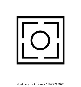 Hover related icons in the background for graphic and web design. Camera accuracy mark and focus.