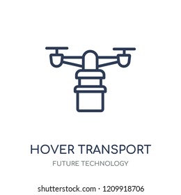 Hover transport icon. Hover transport linear symbol design from Future technology collection.