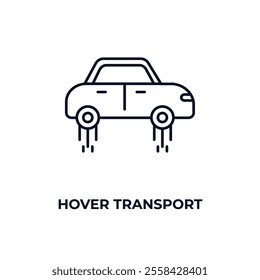 hover transport outline icon. Linear vector from ai and tech concept. Thin line hover transport icon isolated on white background