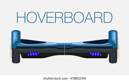 Hoverboard electric self-balancing scooter, vector illustration. giroscooter simple icon  in flat style