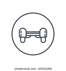 hoverboard icon, linear pictogram on white
