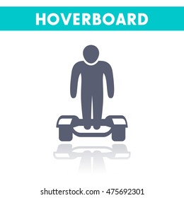 hoverboard icon on white, vector illustration