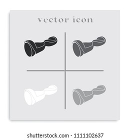 Hoverboard illustration. Electric scooter flat black and white vector icon.