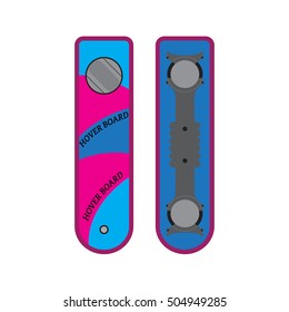 Hoverboard, new transport technology. Vector illustration of two sides of hoverboard.