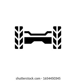 Hoverboard vector icon in black solid flat design icon isolated on white background