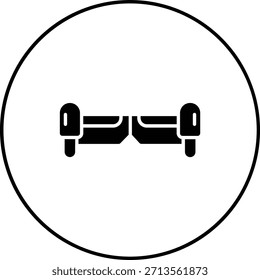 Icono de Vector de Hoverboard. Se puede utilizar para aplicaciones de impresión, móviles y de Web.
