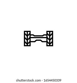 Hoverboard vector icon in linear, outline icon isolated on white background