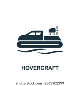 Hovercraft icon. Monochrome simple sign from transportation collection. Hovercraft icon for logo, templates, web design and infographics.