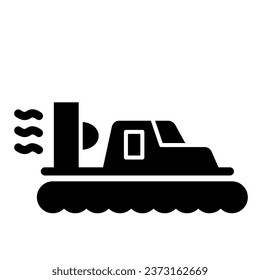 Hovercraft solid icon, sea transport symbol, marine transportation vector sign on white background, Hovercraft boat icon in glyph style for mobile concept and web design. Vector graphics