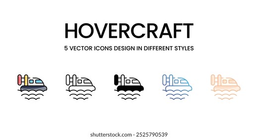 Hovercraft ícones de vetor definir ilustração de stock