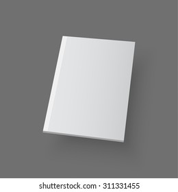 Hovering Blank empty magazine or book or booklet, brochure, catalog, leaflet, template on a gray background. vector