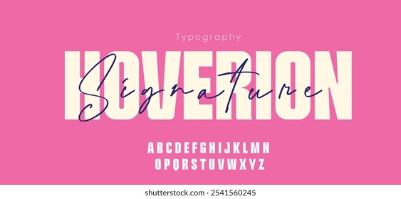 Hoverion Caps alphabet. dynamic futuristic font, minimalist type for modern sport logo and space science logo.. Vector typeset