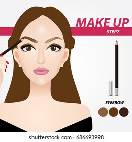 how to applying eyebrow vector illustration