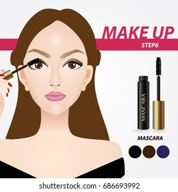 how to applying mascara vector illustration