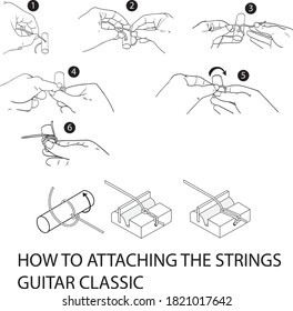 how to attaching the strings  for guiatar classic
