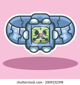 How beautiful is this wristwatch and its hands. This cute watch works on time with its mustache hands giving charm to our friend the watch.