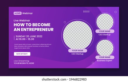 How To Become Entrepreneur Webinar Banner Template